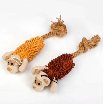 Іграшка ТМ Sunny Pets для собак пухнаста собака з бавовняною мотузкою 38х12 см SPD-0275 фото