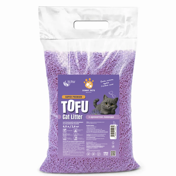 Наповнювач ТМ Sunny Pets для котячого туалета ТОФУ Premium Лаванда 6,0 л SPTF60L фото